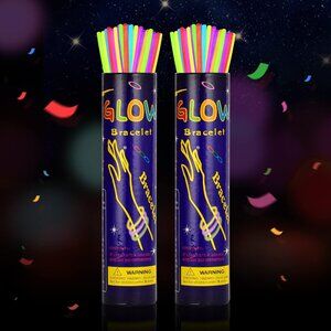 200 Glow Sticks Bulk Party Supplies, 8” Glow in the Dark Sticks Party Favors for